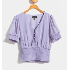 Elsa Smocked Button Down Blouse NEW